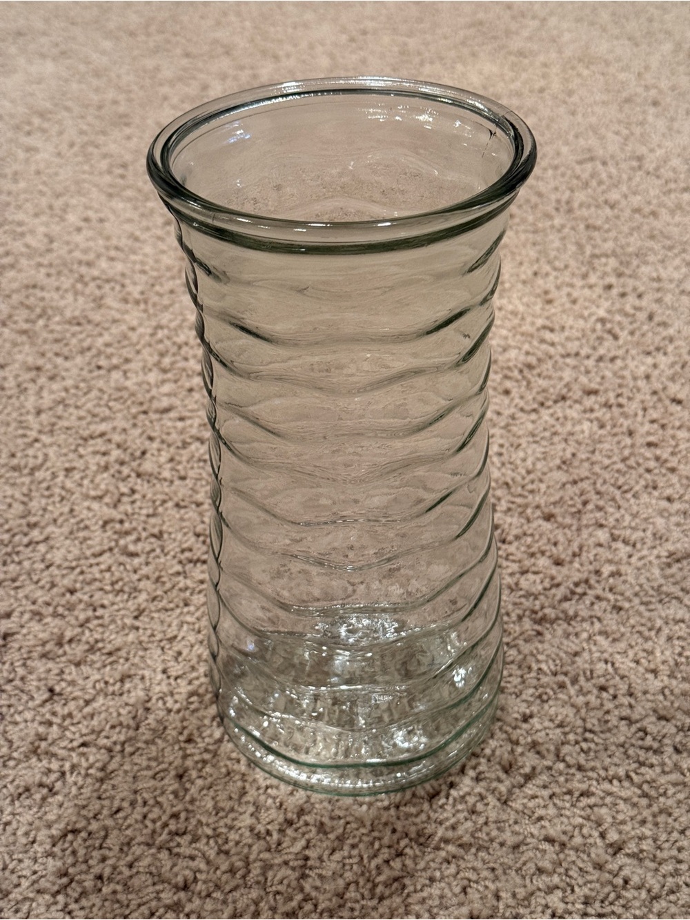 9.5” Rippled Glass Vase
